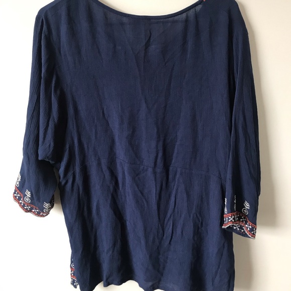 Embroidered esley tunic navy blue - Picture 6 of 6